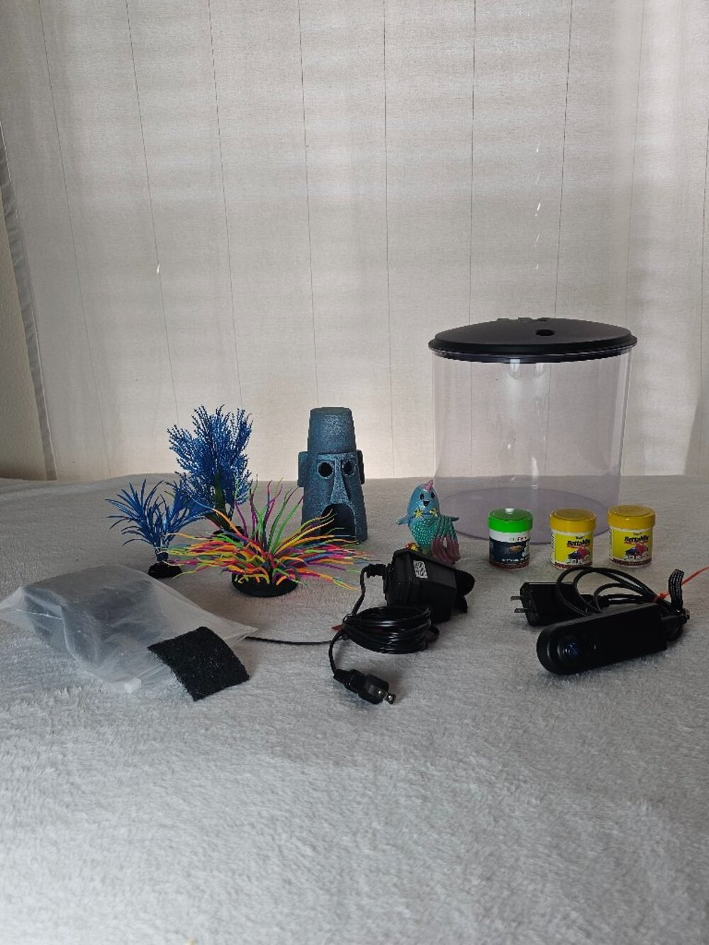 360 View Aquarium Kit with Multiple Colors LED Lighting and Power Filter